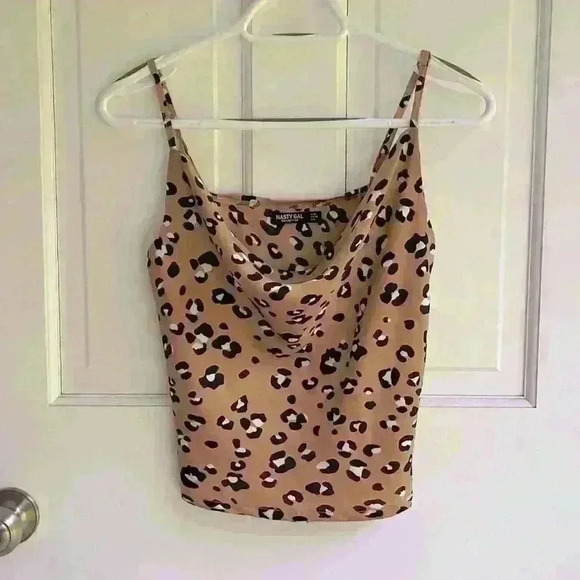Cheetah flowy cowl neck tank top - Picture 1 of 3